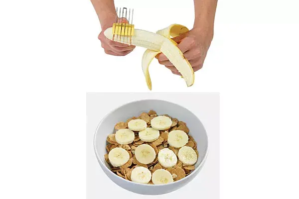 Usá este aparatito para cortar rodajas de bananas perfectas, ideal para hacer una ensalada de frutas