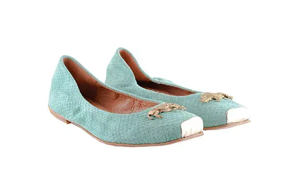 Balerinas con apliques (Valdez, $1390)