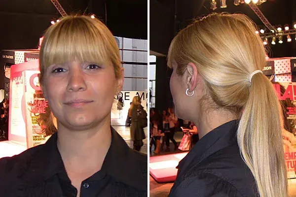 Cola de caballo y flequillo, un peinado bien prolijo