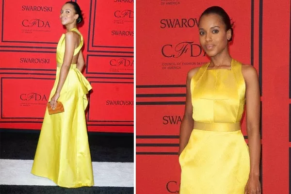 En los CFDA Fashion Awards, otra vez de amarillo, ¡un color que no le queda bien a cualquiera!