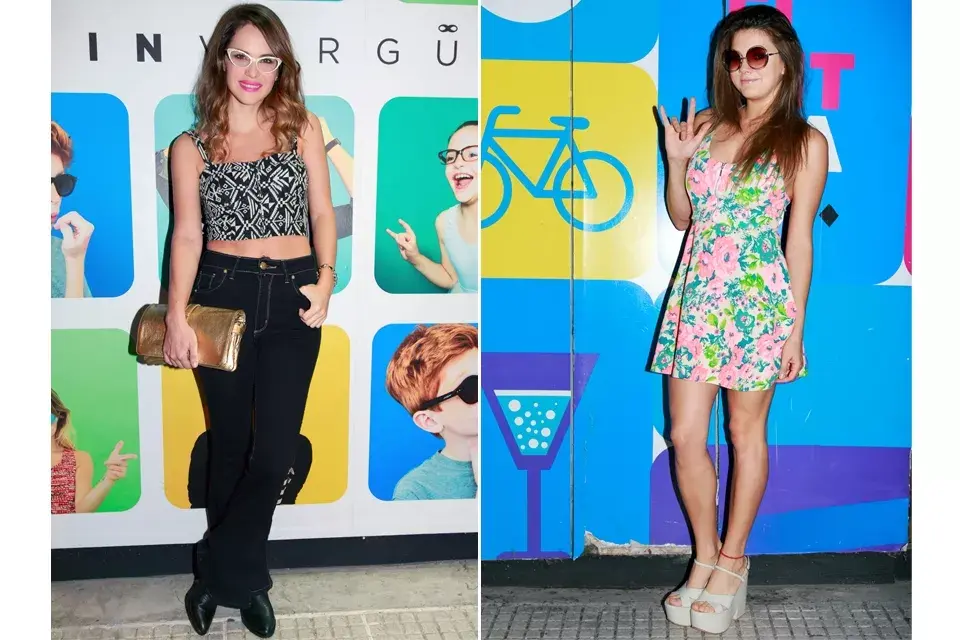 Luz Cipriota y Natalie Pérez también posaron para las cámaras. Luz, con jean oxford y crop top. Natalie, de vestidito corto floreado y plataformas. ¡Divinas!