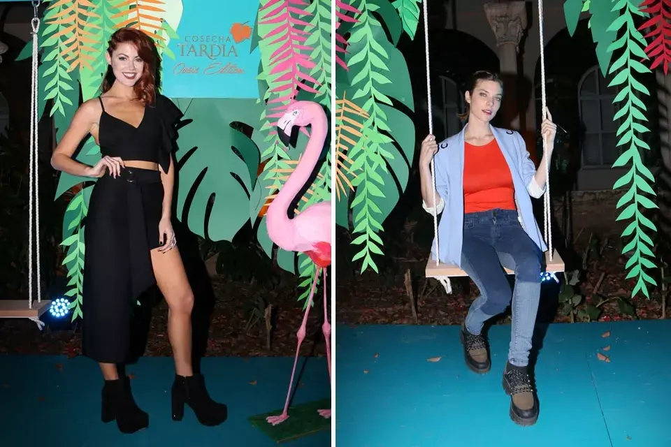 Stephanie Demner y Laurita Laprida, divertidas, en el evento de Cosecha Tardía