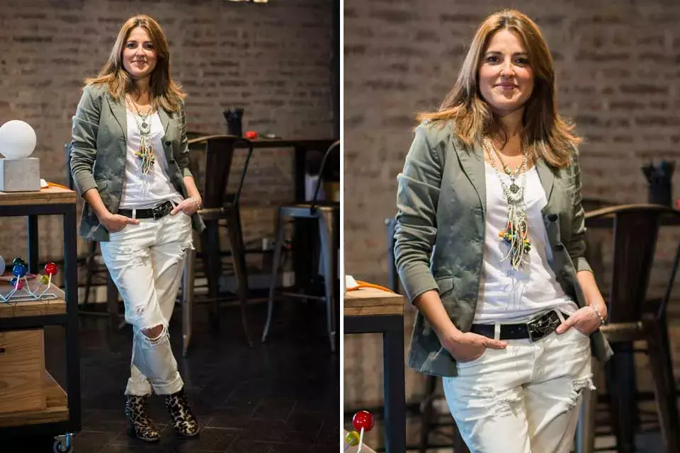 ¡Cancherísima!  Maju Lozano salió de paseo con un outfit muy juvenil: blazer, jean rasgado y botitas animal print