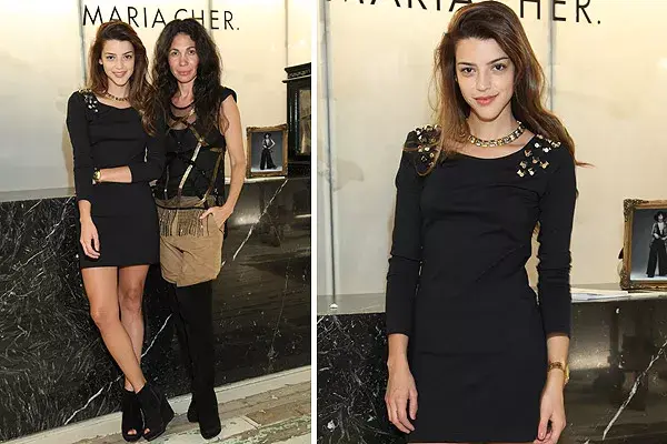 Calu Rivero junto a María Cher mostró una opción de little black dress con detalles de tachas