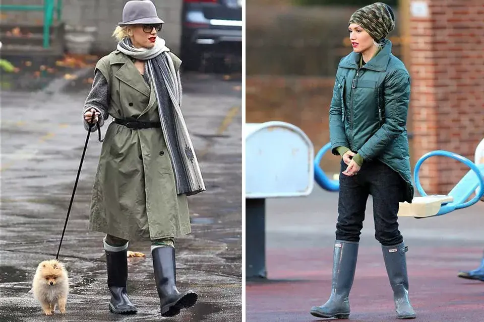 Gwen Stefani adora lookearse en estos días y aquí, la prueba viviente. Se la puede ver con un maxi trench y sombrero o con campera de abrigo y botas a tono