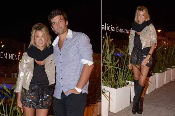 María del Cerro fue una de las invitadas a la fiesta del Ocean Club de Mar del Plata. Estuvo muy bien acompañada por su novio Meme Bouquet. Con un look de mini, remera y botas negras, la modelo cortó la monocromía con una chaqueta champagne