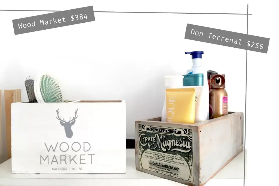 Cajita con divisor de Wood Market $384 / Cajoncito de madera de Don Terrenal $250