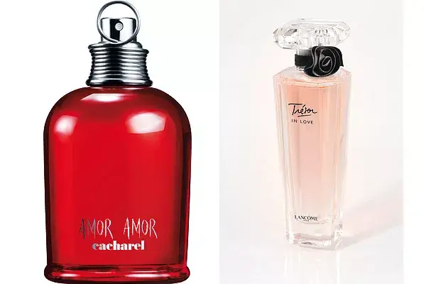 Perfumes para ellas: Cacharel Amor Amor, desde $125 y Lancôme Tresor in Love, desde $195