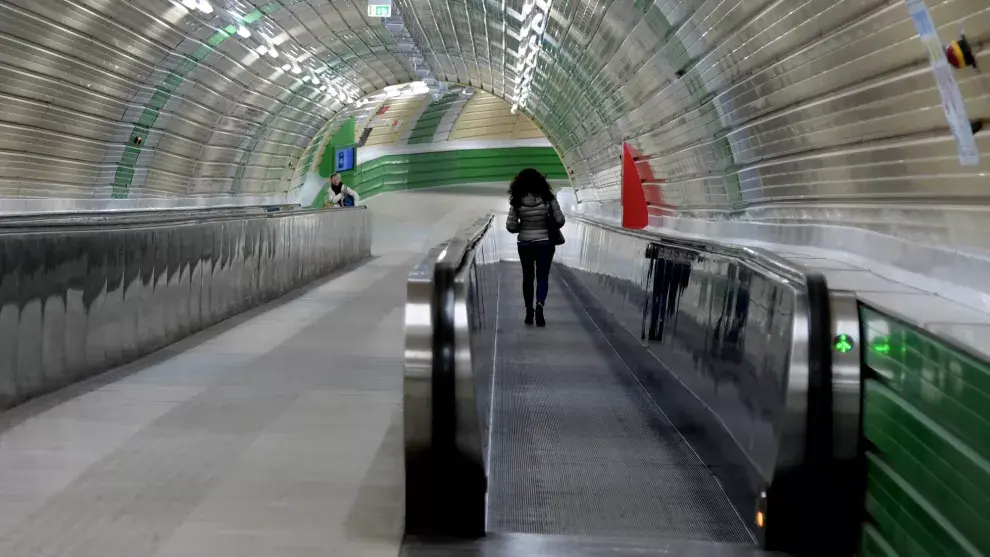 Subte peatonal en Spoleto