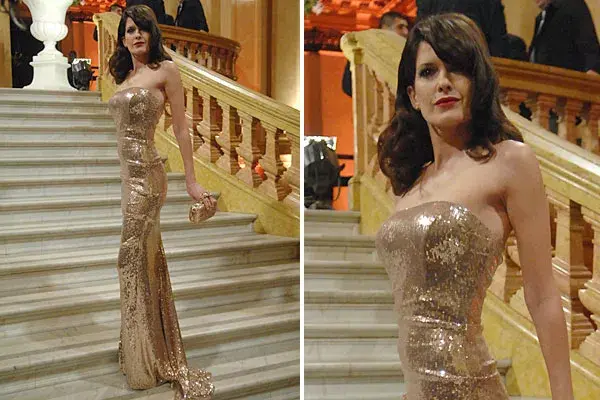 Isabel Macedo, con un strapless en dorado