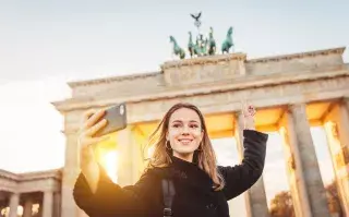 La Puerta de Brandeburgo en Berlín, Alemania.