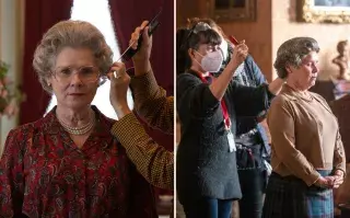 The Crown: cómo la producción recreó los icónicos looks de los 90 de la realeza británica Cate Hall durante la filmación de The Crown.