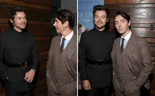 Harry Styles elige un traje negro de Gucci para el estreno de My Policeman.