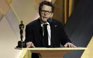 Michael J. Fox durante la entrega del Oscar honorífico.