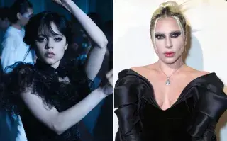Lady Gaga se convirtió en Merlina Addams por un rato.