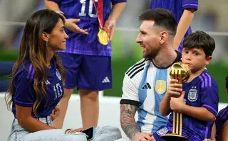 Anto Roccuzzo y Lio Messi después del partido.