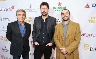 Ricardo Darín, Santiago Mitre y Peter Lanzani en la presentación de los BAFTA.