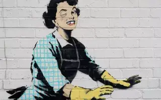 Banksy publicó en su cuenta de Instagram su último mural.
