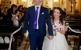 Daniela Aza, influencer experta en diversidad, el día de su casamiento con Jonatan Brunetti