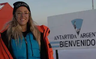 Nati Jota desde la Base Marambio en la Antártida Argentina.