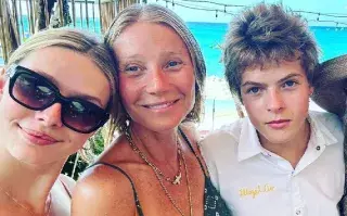 Gwyneth Paltrow, junto a sus hijos.