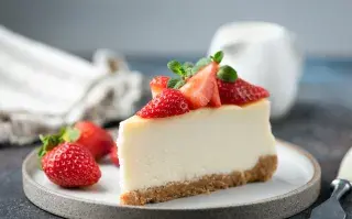 Receta de cheesecake sin horno con frutillas.
