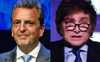 Massa y Milei., los dos candidatos presidenciales que se enfrentarán al debate.