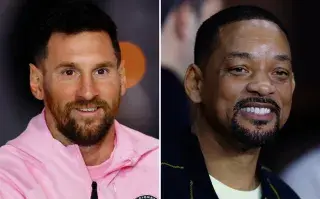 Lionel Messi y Will Smith en el estadio de Inter Miami, el 21 de febrero 2024.