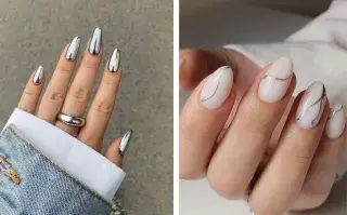 Las uñas plateadas vuelven a estar de moda y te mostramos nuestros diseños preferidos.