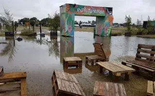 La tormenta en el Lollapalooza 2018 que llevó a suspender la tercera jornada.