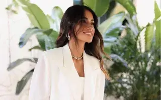 Antonela Roccuzzo en el evento de una marca de cosméticos en Miami.