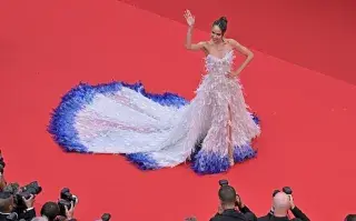 Cinta Laura Kiehl en el screening de "Le Deuxième Acte" en el Festival de Cannes
