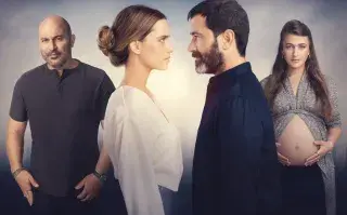 Afiche promocional de Vientre funcional, la serie israelí disponible en Netflix.