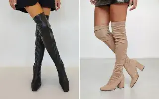 Dos modelos usando botas over the knee.