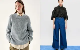 Dos modelos usando ropa de invierno.