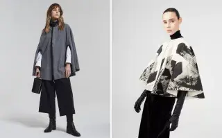 Guía de estilo: 7 diseños para sumarte a la tendencia de las capas para el frío Dos modelos mujeres usando capas.