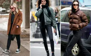 Mujeres con abrigos caminando por la calle