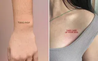 Día Internacional del Tatuaje: 8 diseños de tatuajes para mujeres con frases inspiradoras Dos diseños de tatuajes, uno dice "todo pasa" y el otro, "take care of your soul"