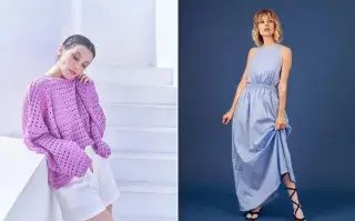 Dos modelos mujeres usando ropa de marcas en sale.
