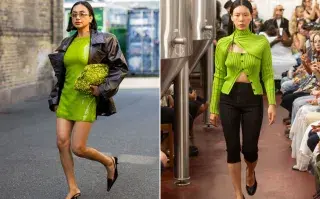 Dos mujeres en la Copenhague Fashion Week.