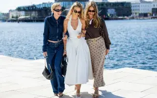Mujeres en la semana de la moda de Copenhagen.