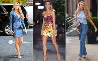 Los looks florales de Blake Lively presentando Romper el círculo.