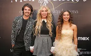 Cris Morena, Mora Bianchi (Margarita) y Ramiro Spangerberg, en la presentación de la serie.
