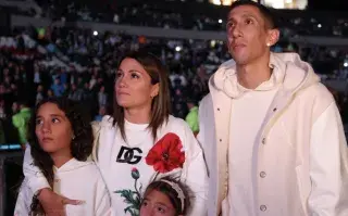 La familia Di María en el Monumental, el 5 de septiembre de 2024.