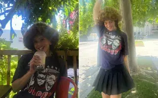 Dos fotos de Rosalía.