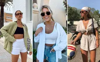 mujeres usando tops