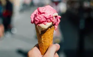 helado de frutilla