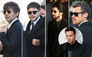 El funeral de Liam Payne en Reino Unido: el dolor de los miembros de One Direction Foto armada con los miembros de One Direction en el funeral de Liam Payne.