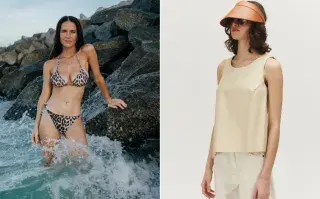 Alerta tendencia: 5 ítems claves para la playa este verano 2025 Dos fotos de dos modelos mujeres usando ítems de verano.