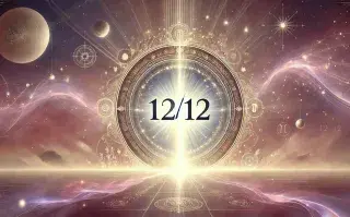 La imagen de la fecha 12/12 rodeada de planetas y luces brillantes.